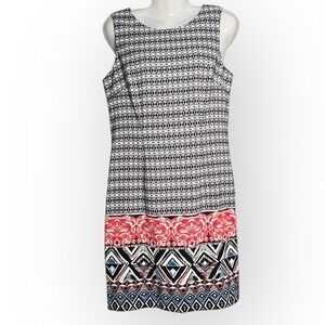MARIO SERRANO Italy Women's Sz 8 Multicolor Zip Sleeveless Sheath Dress Dopamine